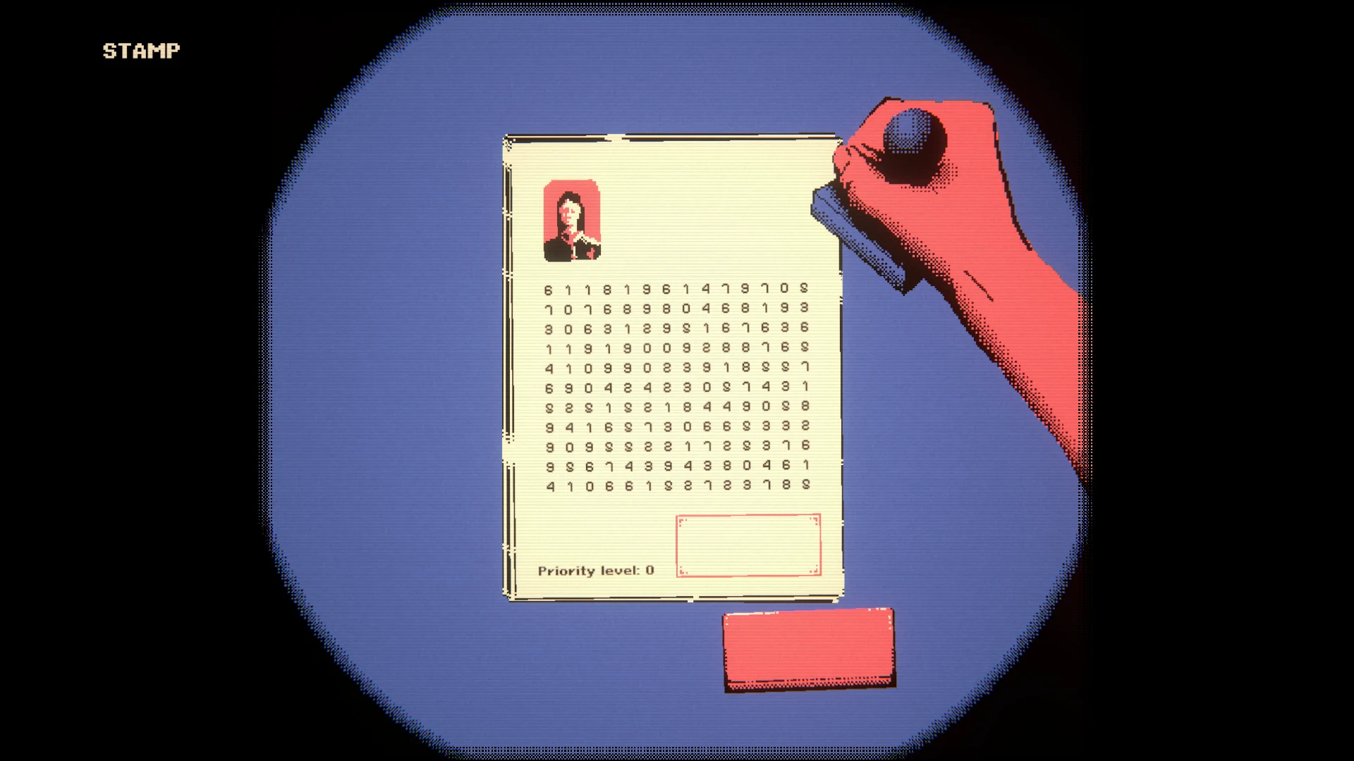 The desk and the stamp